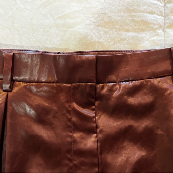 NWT- Tibi burgundy Liquid Drape ankle zip Pant Size 12 - Picture 4 of 15